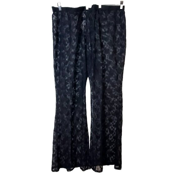 Wild Fable Pants - Black Sheer Lace Pants Size 3X Women's Wild Fable Butterfly Elastic Waist